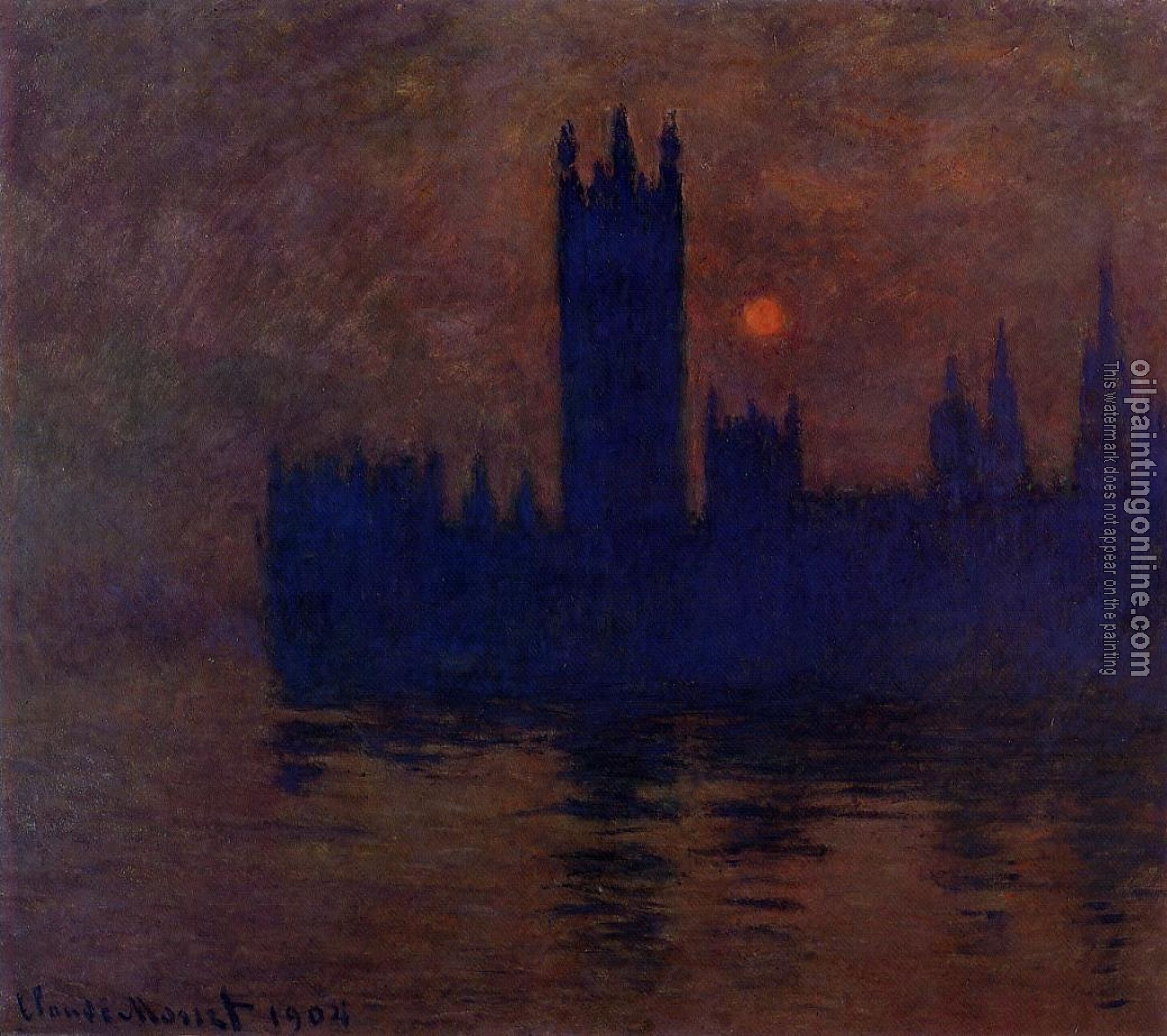 Monet, Claude Oscar - Houses of Parliament, Sunset